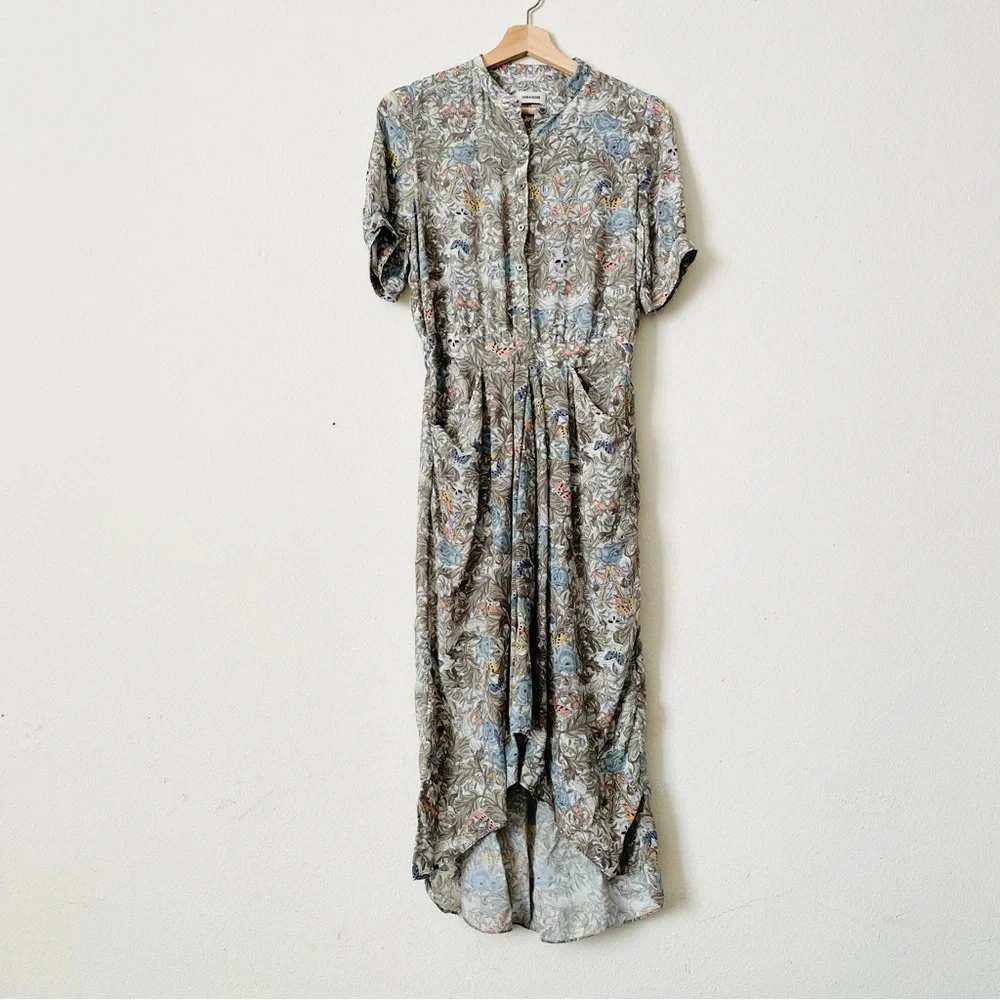 Zadig & Voltaire LARGE Rima short sleeve midi dress in floral butterfly print - Picture 2 of 9